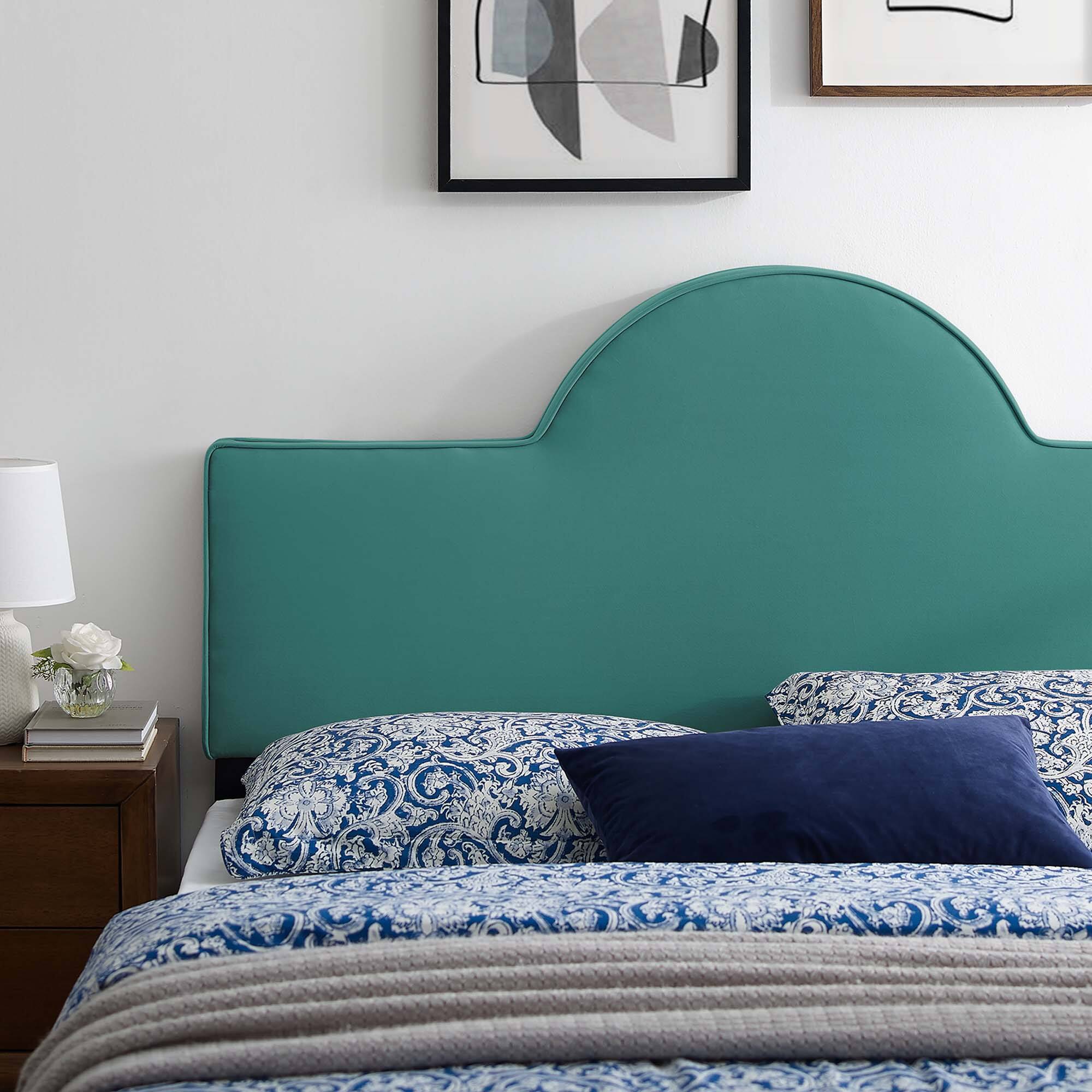 Alt View 3. Modway - Dawn Performance Velvet Twin Headboard by Modway - Teal.