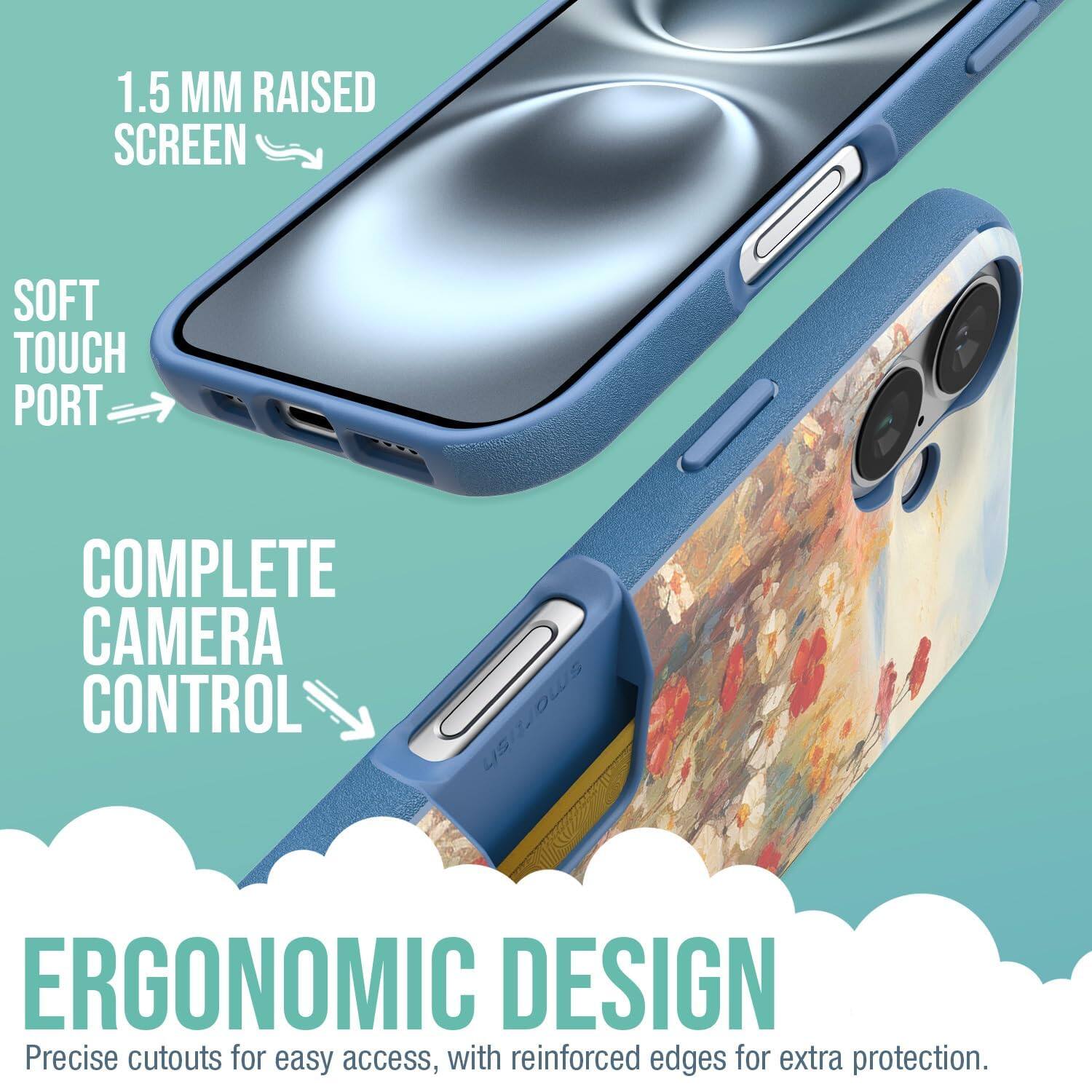 1.5 MM RAISED SCREEN SOFT TOUCH PORT COMPLETE CAMERA CONTROL ERGONOMIC DESIGN

Precise cutouts for easy access, with reinforced edges for extra protection.