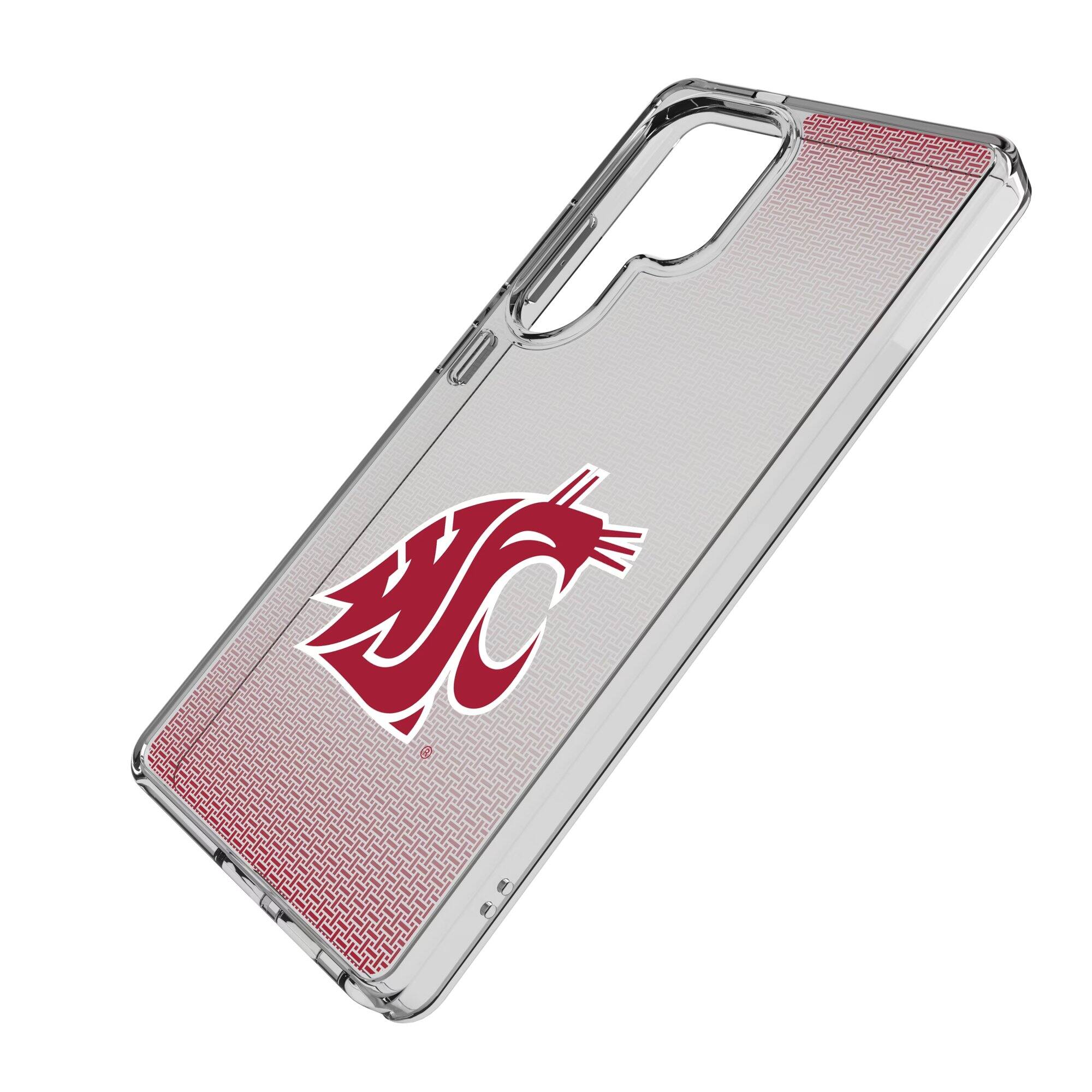 Alt View 1. Keyscaper - Washington State Cougars Linen Logo Galaxy Clear Case - S22 - Multicolor.