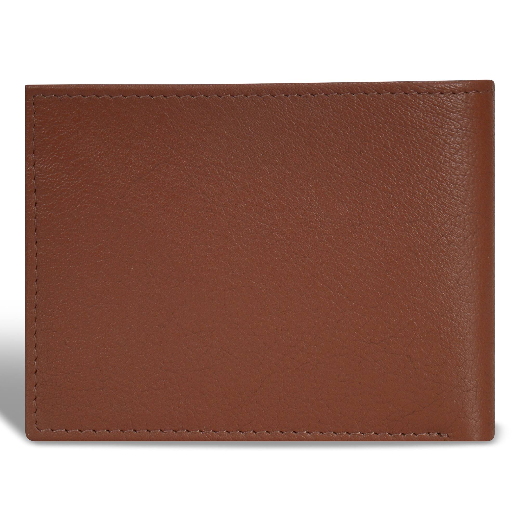 Left. Champs - Onyx Collection Leather Bi-Fold Wallet - Brown.