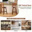 The image features a 360-degree swivel seat, which allows for easy seat orientation changes for conversation. This versatile seat is widely used in various settings, such as bars, kitchens, and cafes.