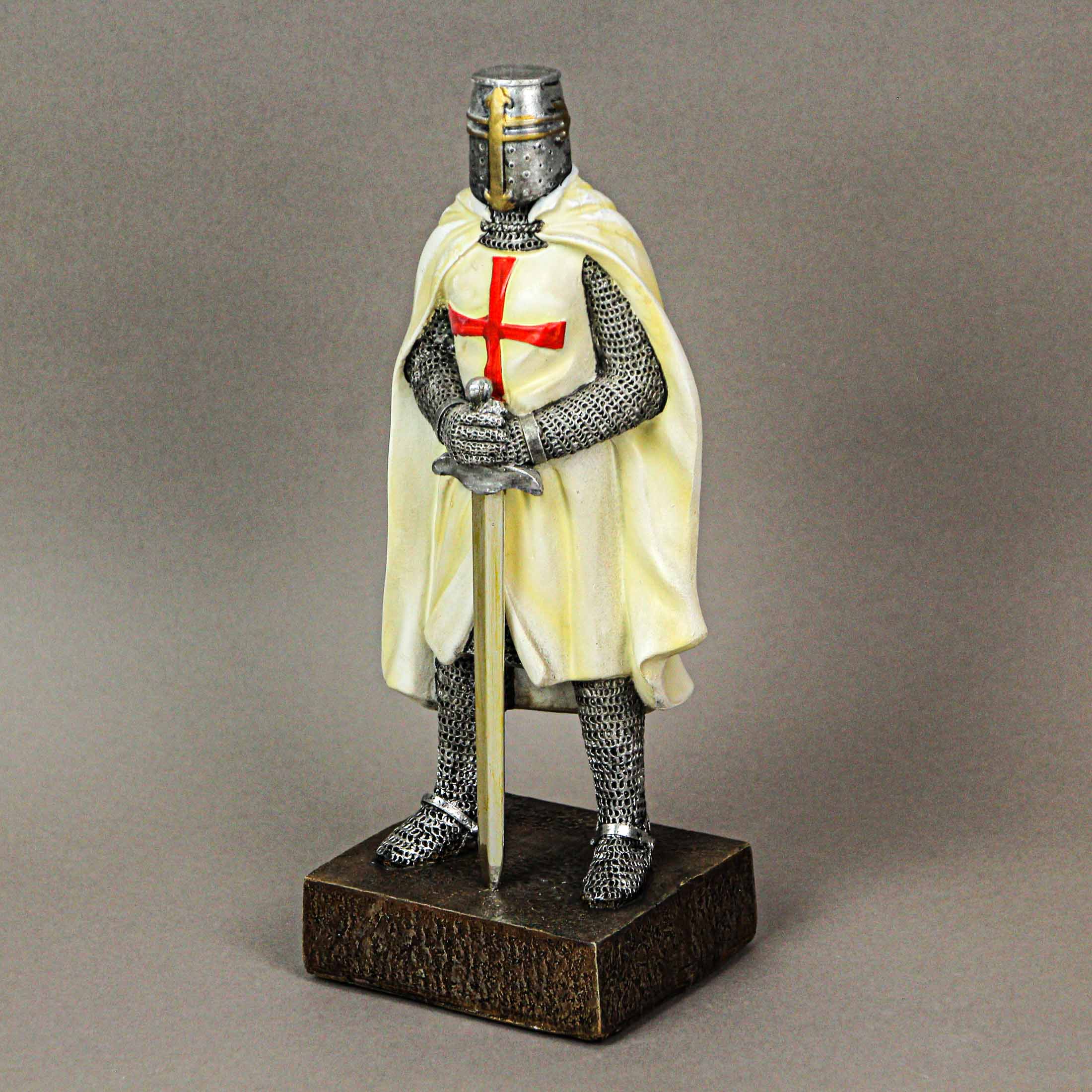Alt View 8. Zeckos - Medieval Templar Knight in Battle Holding Sword Armor Statue - Multicolored.