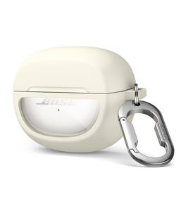 SURITCH - Headphone Case for Bose Ultra Open Earbuds(2024) Wireless Ear Earbuds, Shockproof Protective Cover with Carabiner - White
