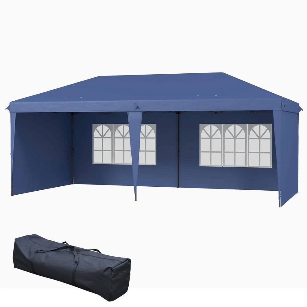 Alt View 7. Spaco - Spaco 10'x20' Pop Up Canopy Tent with 4 Sidewalls,Instant Gazebo,Carry Bag - Blue.