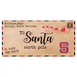 Fan Creations - NC State Wolfpack 6'' x 12'' Letter to Santa Sign - Multicolor