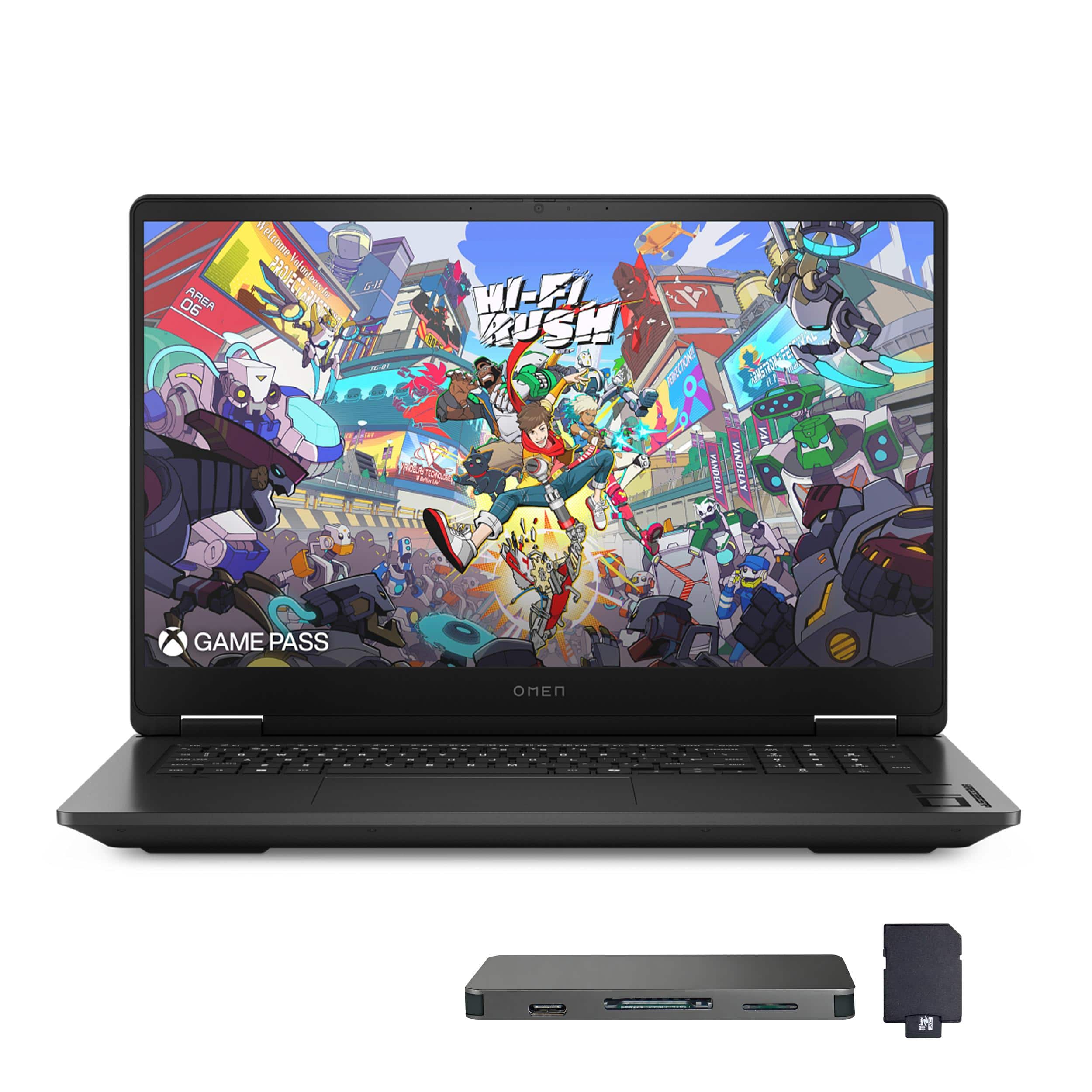 HP - OMEN 17.3" QHD Gaming Laptop,Ryzen AI 7 350,32GB RAM,1TB SSD+1TB Dock Set,GeForce RTX 5070,Backlit,Win 11 Pro - Black