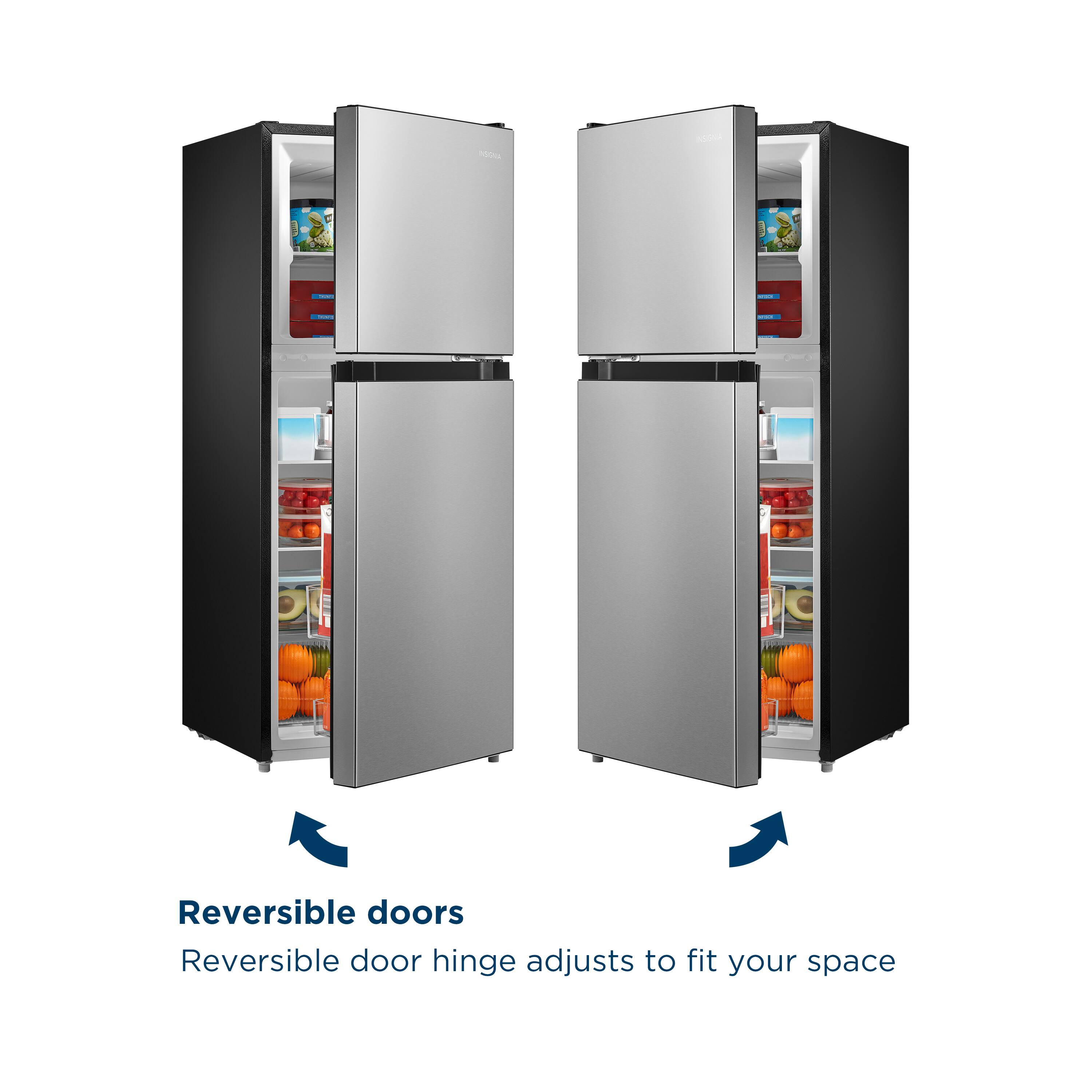 Reversible doors  
Reversible door hinge adjusts to fit your space