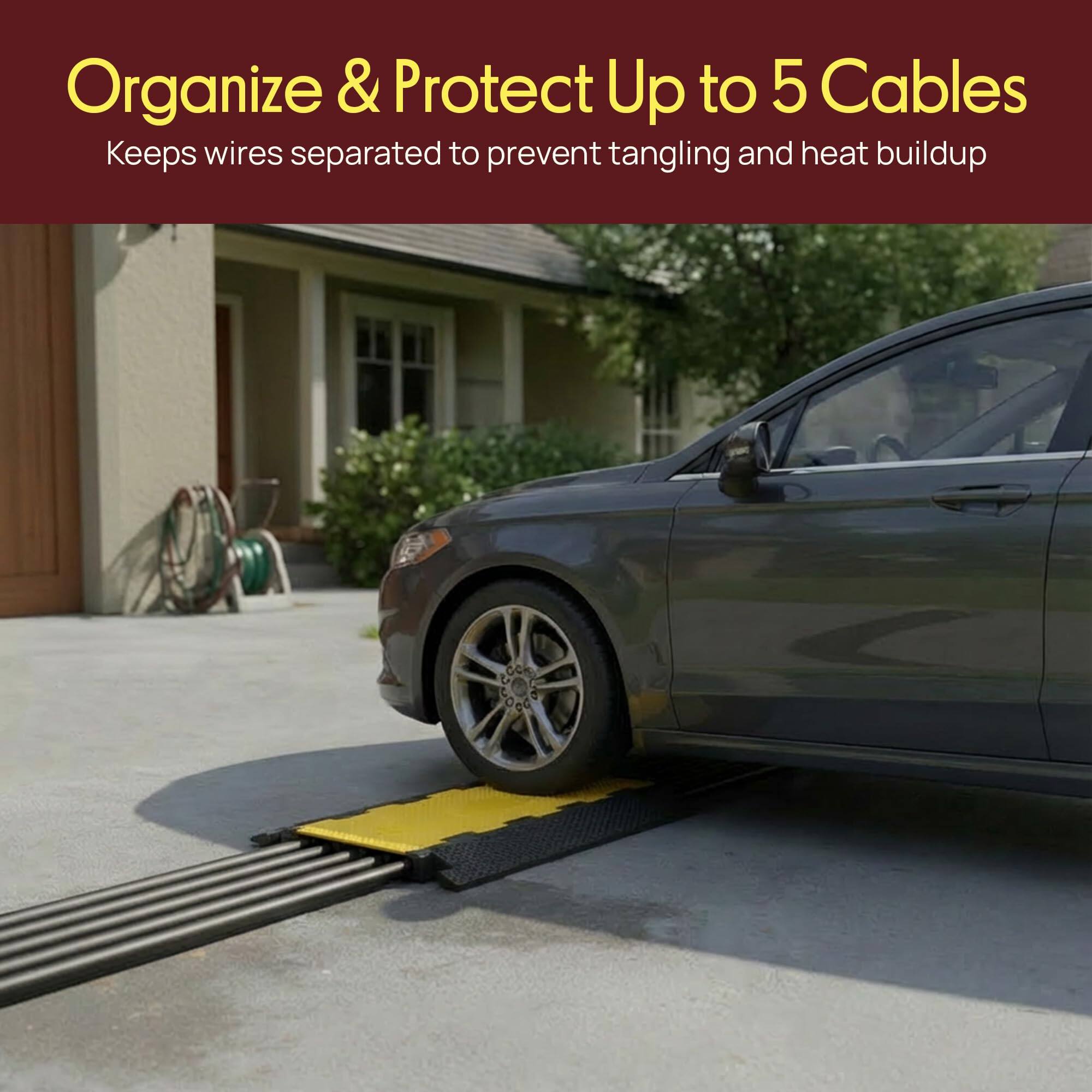 Organize & Protect Up to 5 Cables  
Keeps wires separated to prevent tangling and heat buildup