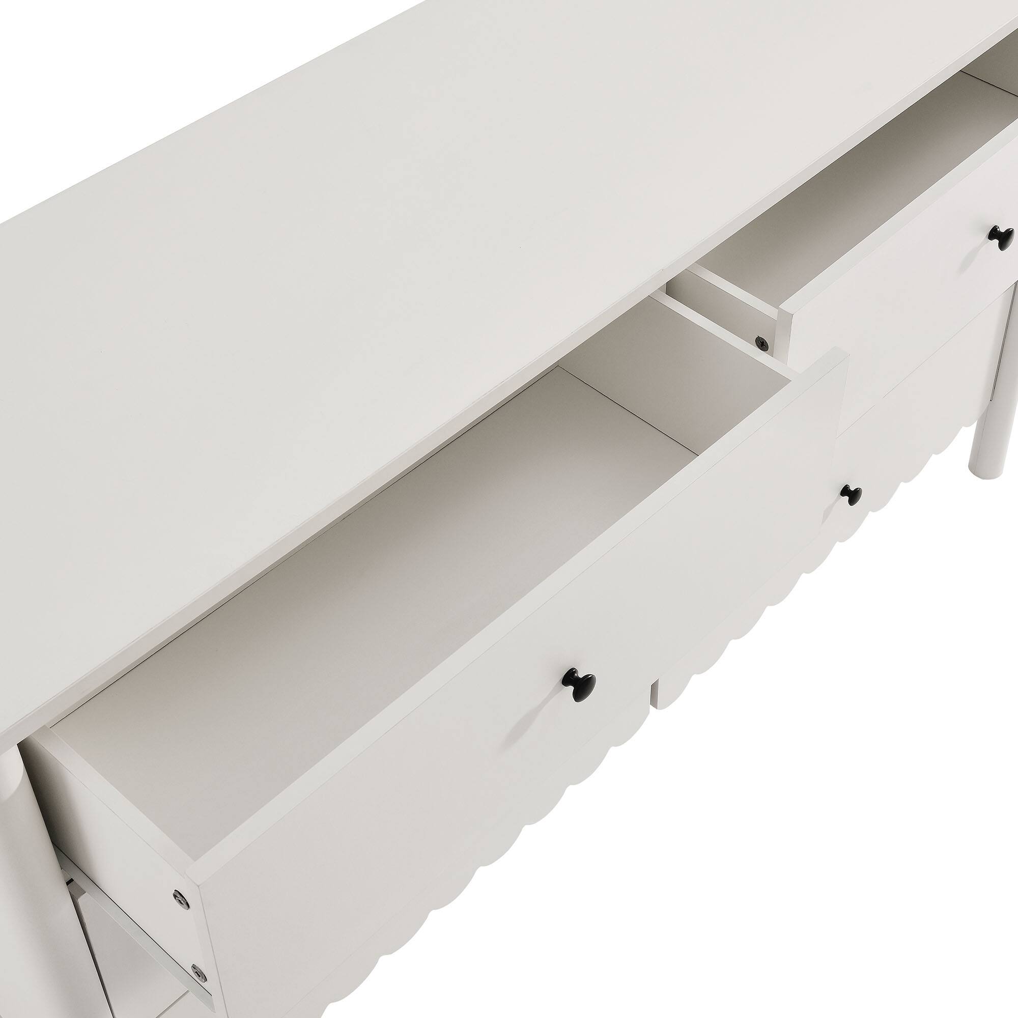 Alt View 6. Modway - Emmeline Scalloped 6-Drawer Dresser by Modway - White.