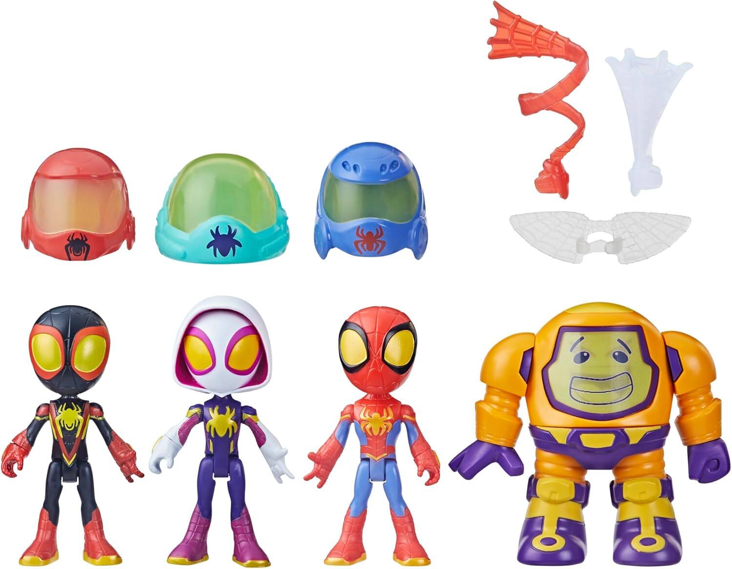 Alt View 1. Marvel - Web-Spinners Gear Up for Adventure 4-Pack, 4-Inch Action Figures with 6 Accessories (Exclusive).