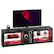 Front. Bestier - 70 Inch Gaming TV Stand & Entertainment Center with LED Lights & Glass Shelves, Media Cabinet for Living Room - Black.