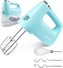Shardor - Hand Mixer Electric, 6 Speed & Turbo Mixer Electric Handheld - Blue