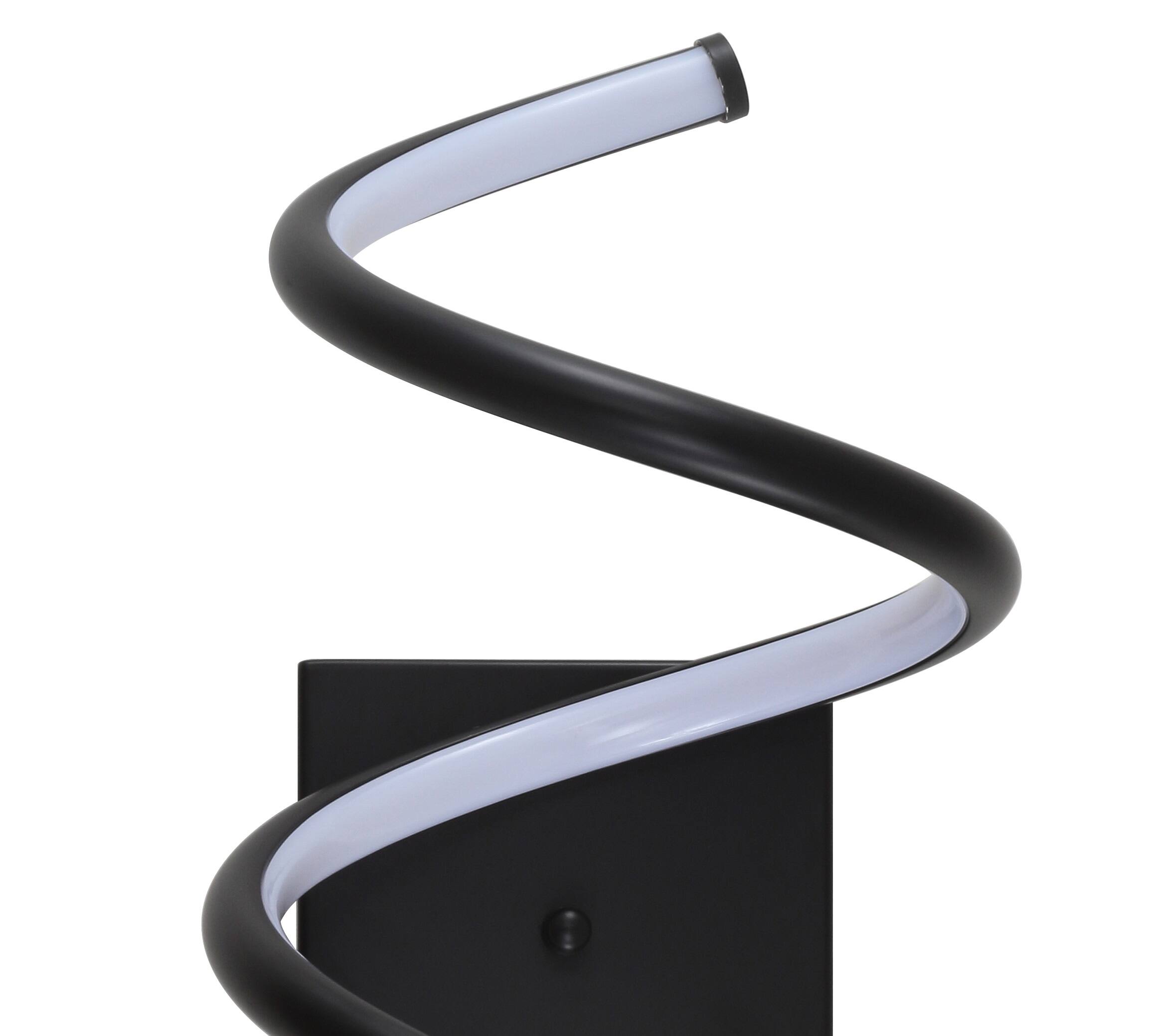 Alt View 4. Jonathan Y - Scribble 7" Modern Metal Integrated LED Vanity Light Sconce, Black - Black.