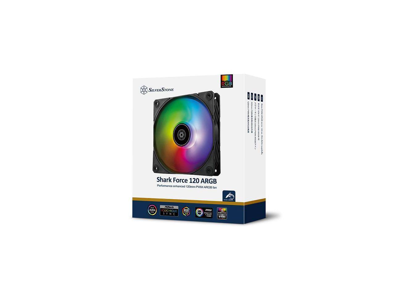 SILVERSTONE TONE RGB T | EJ Shark Force 120 ARGB Performance enhanced 120mm PWM ARGB fan
