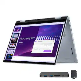 Dell - Plus 14" Touchscreen 2-in-1 Laptop,Intel Ultra 7 256V,16GB RAM,1TB SSD+1TB Dock Set,Backlit Keyboard,Win11 Pro - Blue