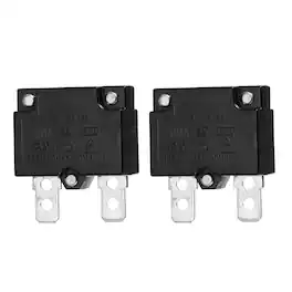 Unique Bargains - 2pcs 20A Push Button Circuit Breaker, 125/250V AC,50V DC, Automatic Reset Thermal Overload Protector for Industrial - Black