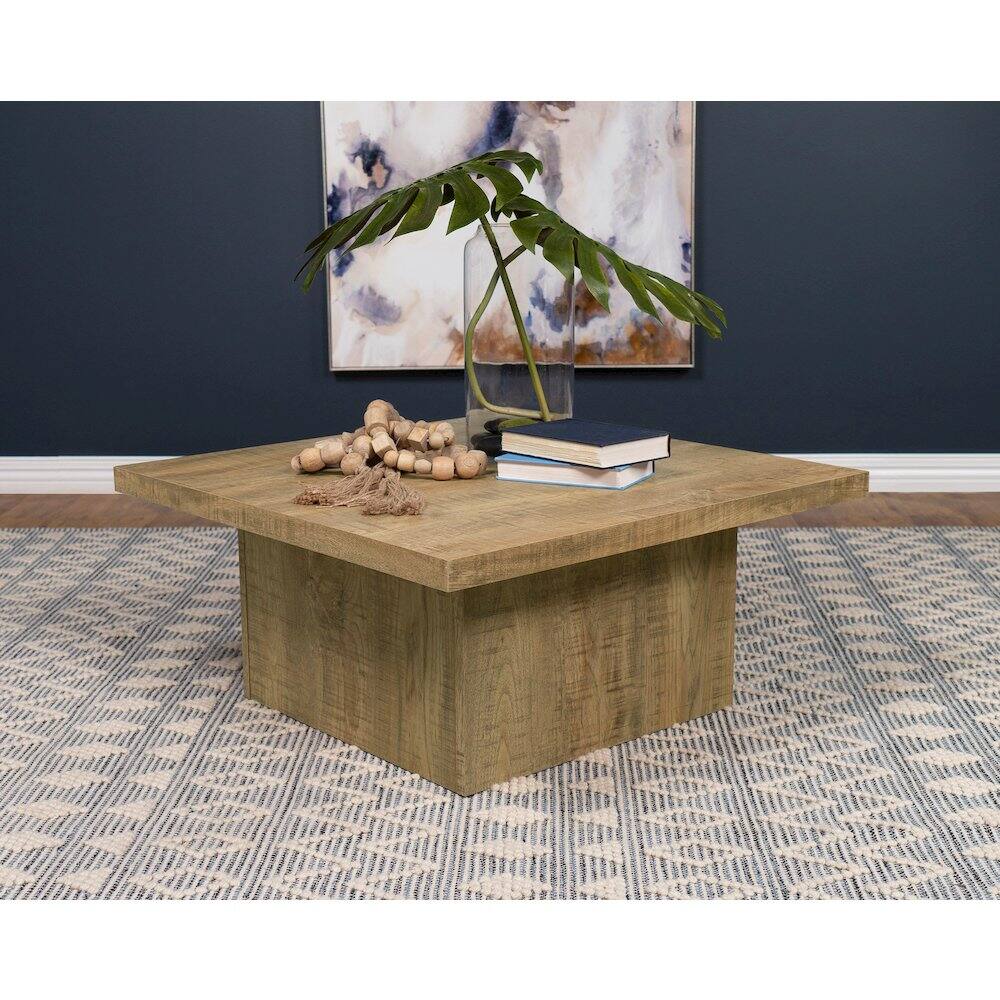 Alt View 5. Coaster Co. of America - Devar Square Engineered Wood Coffee Table Mango Brown - Green.