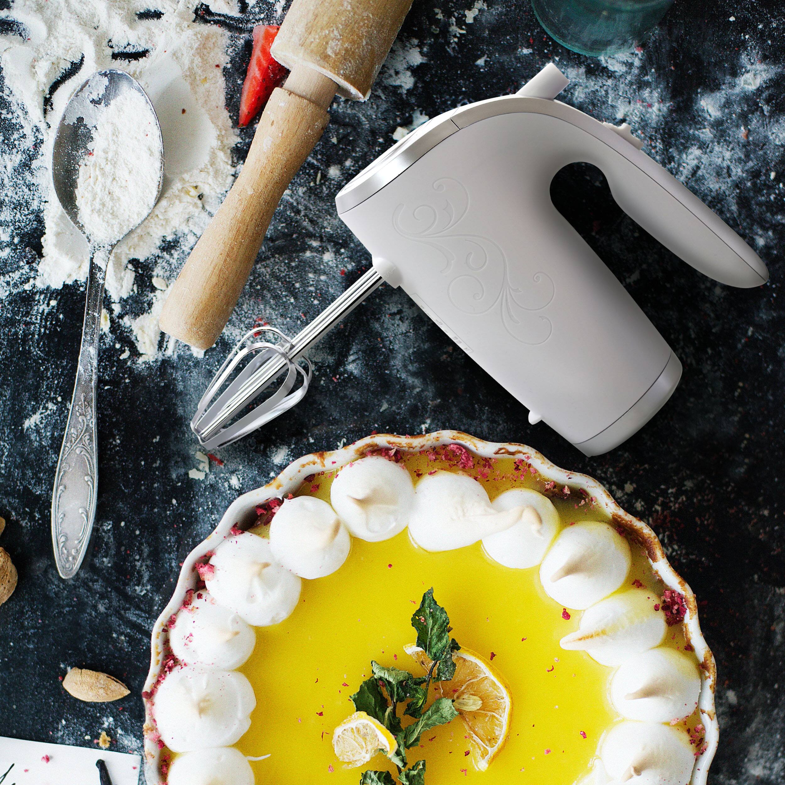 Alt View 2. Better Chef - 5-Speed 150-Watt Hand Mixer White w/ Silver Accents - White.