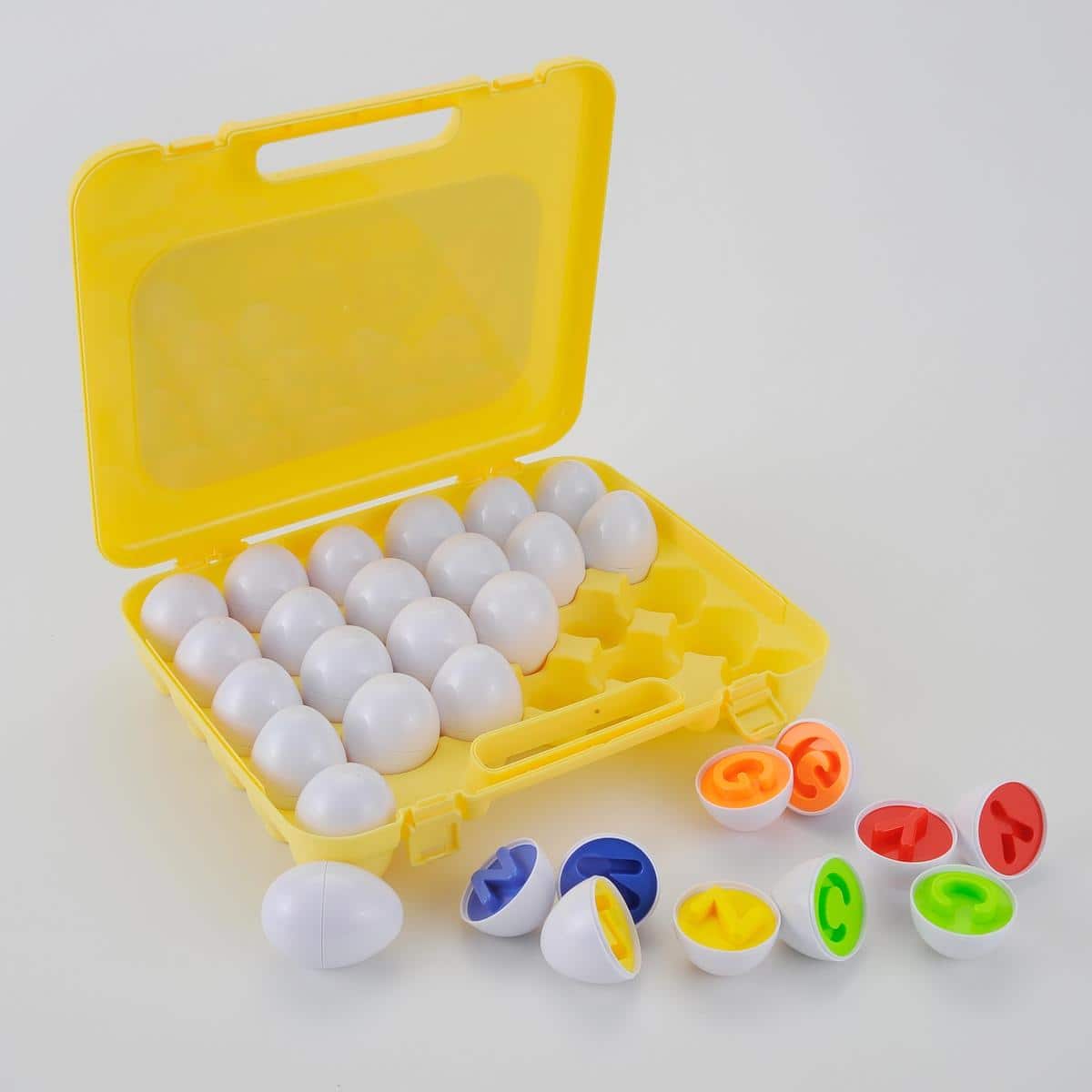 JuzToys - Educational Toys for 3 Year Old, 26pcs Letters Color Matching Eggs Toys, Eggs Toys for Toddlers, Educational ABC Puzzles - Multi