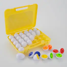 JuzToys - 26pcs Letters & Color Matching Eggs Toys – Alphabet Recognition Sorting Eggs Toys for Toddlers, Educational ABC Puzzles - Multi