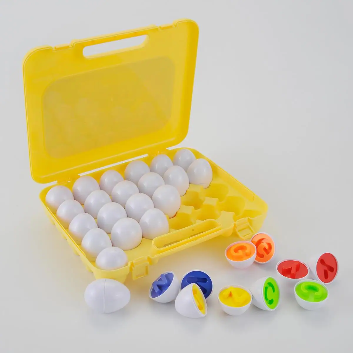 Front. JuzToys - 26pcs Letters & Color Matching Eggs Toys – Alphabet Recognition Sorting Eggs Toys for Toddlers, Educational ABC Puzzles - Multi.