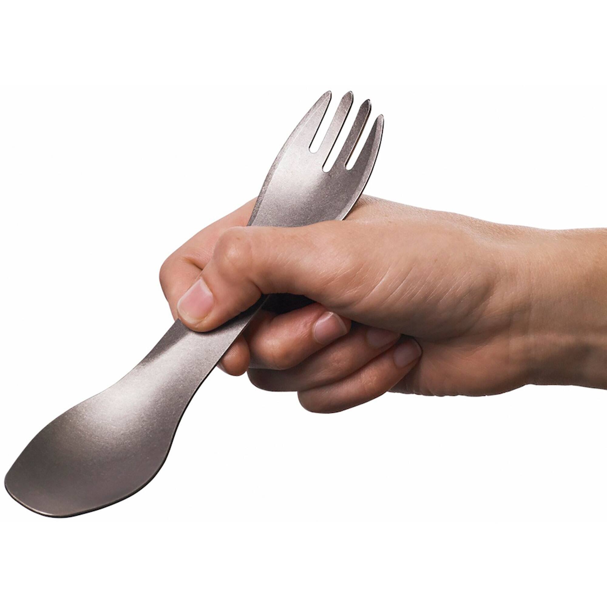 Alt View 1. Humangear - Humangear GoBites Uno Titanium Fork and Spoon Combination Travel Utensil - Titanium.