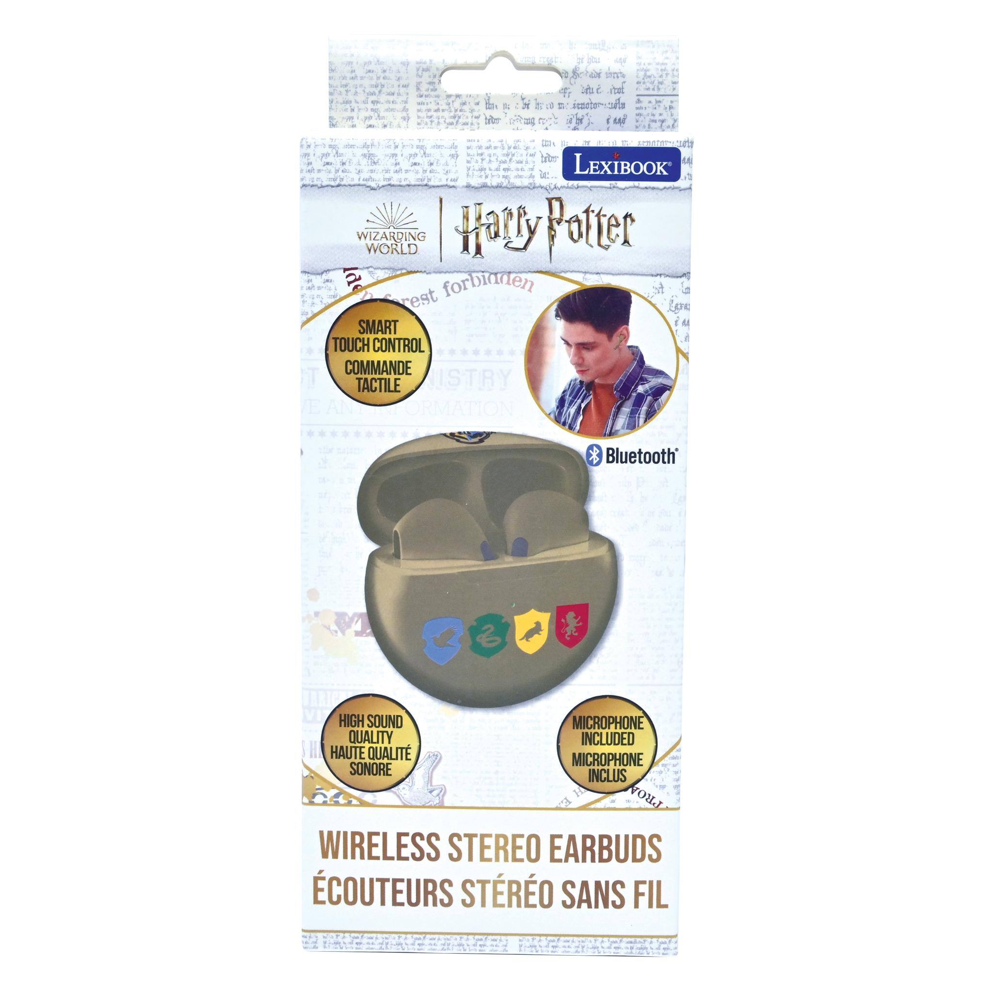LEXIBOOK WIZARDING WORLD Harry Potter ye rest forbinden SMART TOUCH CONTROL COMMANDE TACTILE ISTRY ORMATION

Bluetooth 6

HIGH SOUND MICROPHONE QUALITY INCLUDED HAUTE QUALITÉ MICROPHONE SONORE INCLUS

WIRELESS STEREO EARBUUDS ÉCOUTEURS STÉRÉO SANS FIL