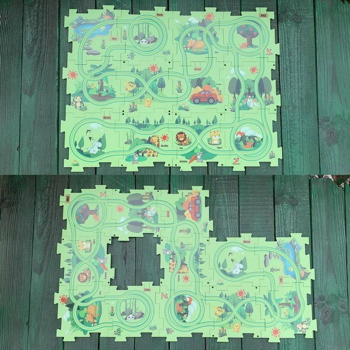 Angle. JuzToys - STEM Puzzles Car Race Tracks for Kids – DIY Rail Car Racetrack Toys Playset, Educational Building Toy, Green/Red - Multi.