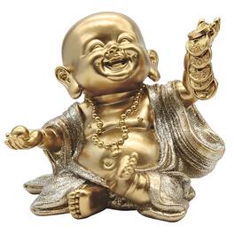FC Design - 4.25"H Maitreya Buddha Holding Ingot Figurine Statue Office Desk Tabletop Home Decor Gift - Multi-Color
