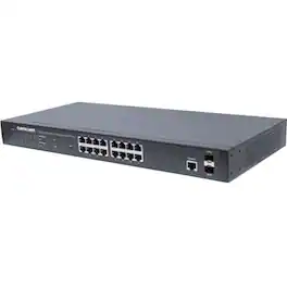 Intellinet - 16-Port Gigabit Ethernet PoE+ Web-Managed Switch with 2 SFP Ports - Black