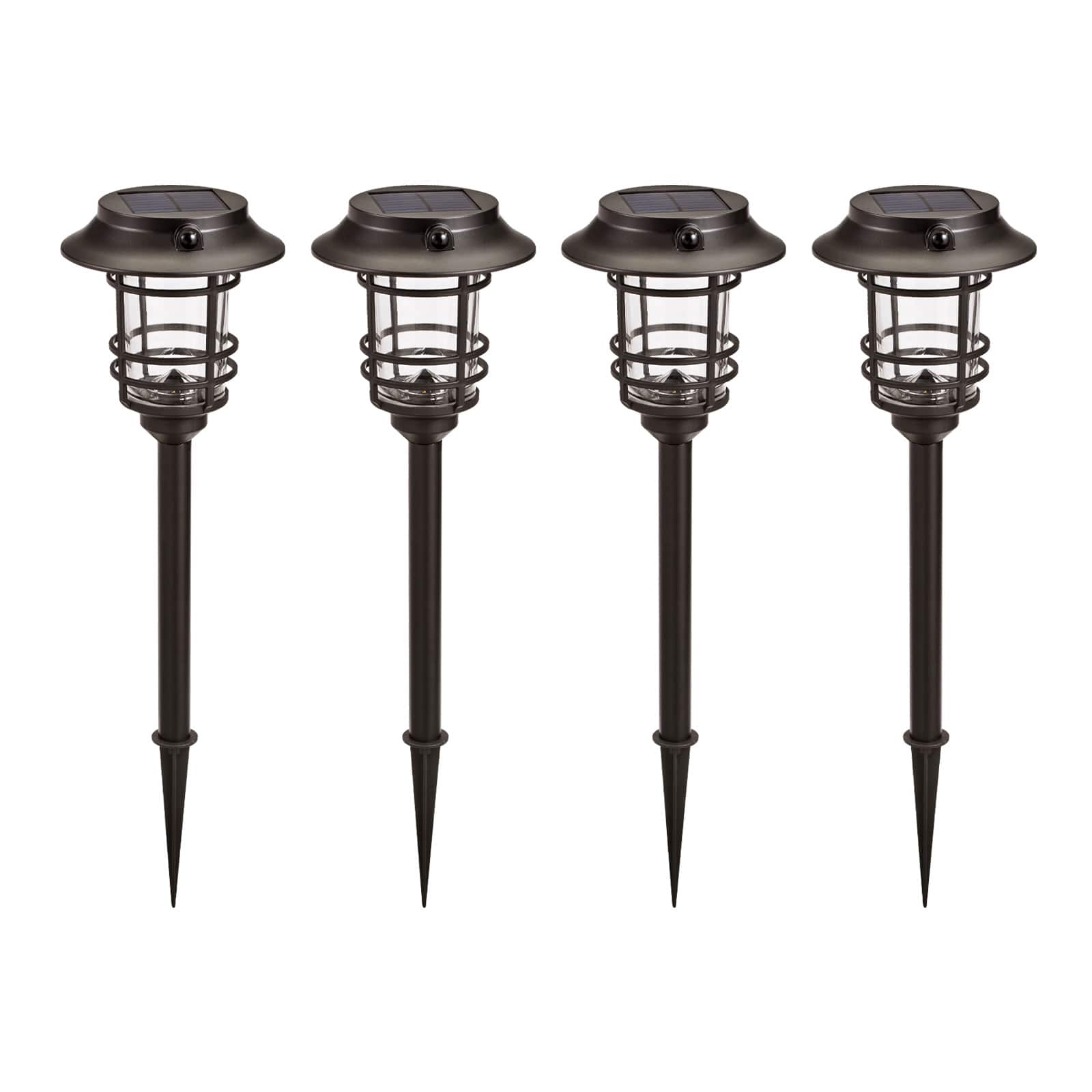 Home Zone Security - ELI1622G 4 Pack Solar Pathway Light, 300 Lumens, Adjustable 3000K 4000K 5000K, Bronze Stainless Steel