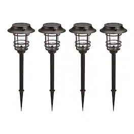 Home Zone Security - ELI1622G 4 Pack Solar Pathway Light, 300 Lumens, Adjustable 3000K 4000K 5000K, Bronze Stainless Steel