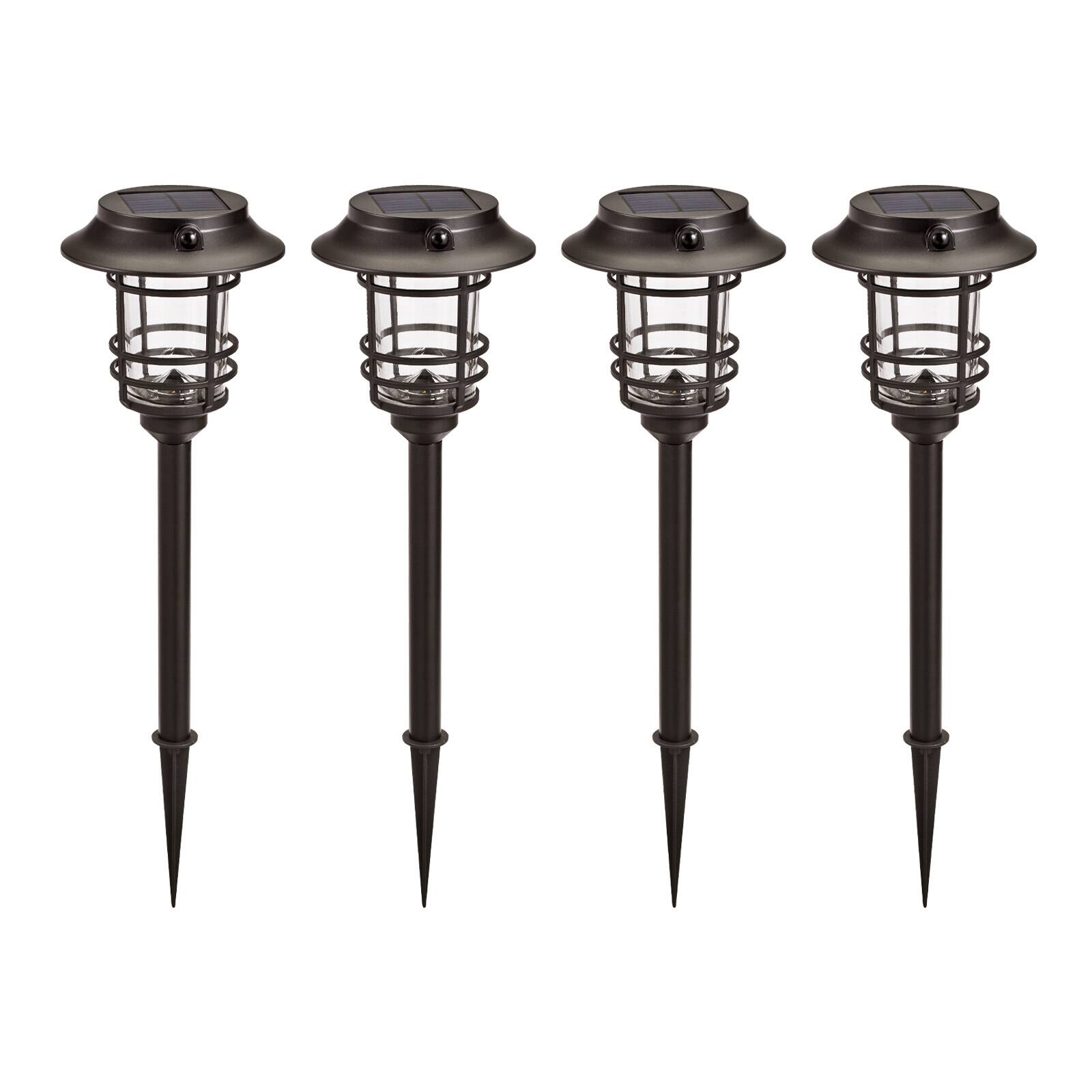 Front. Home Zone Security - Home Zone Security ELI1622G 4 Pack Solar Pathway Light, 300 Lumens, Adjustable 3000K 4000K 5000K, Bronze Stainless Steel.