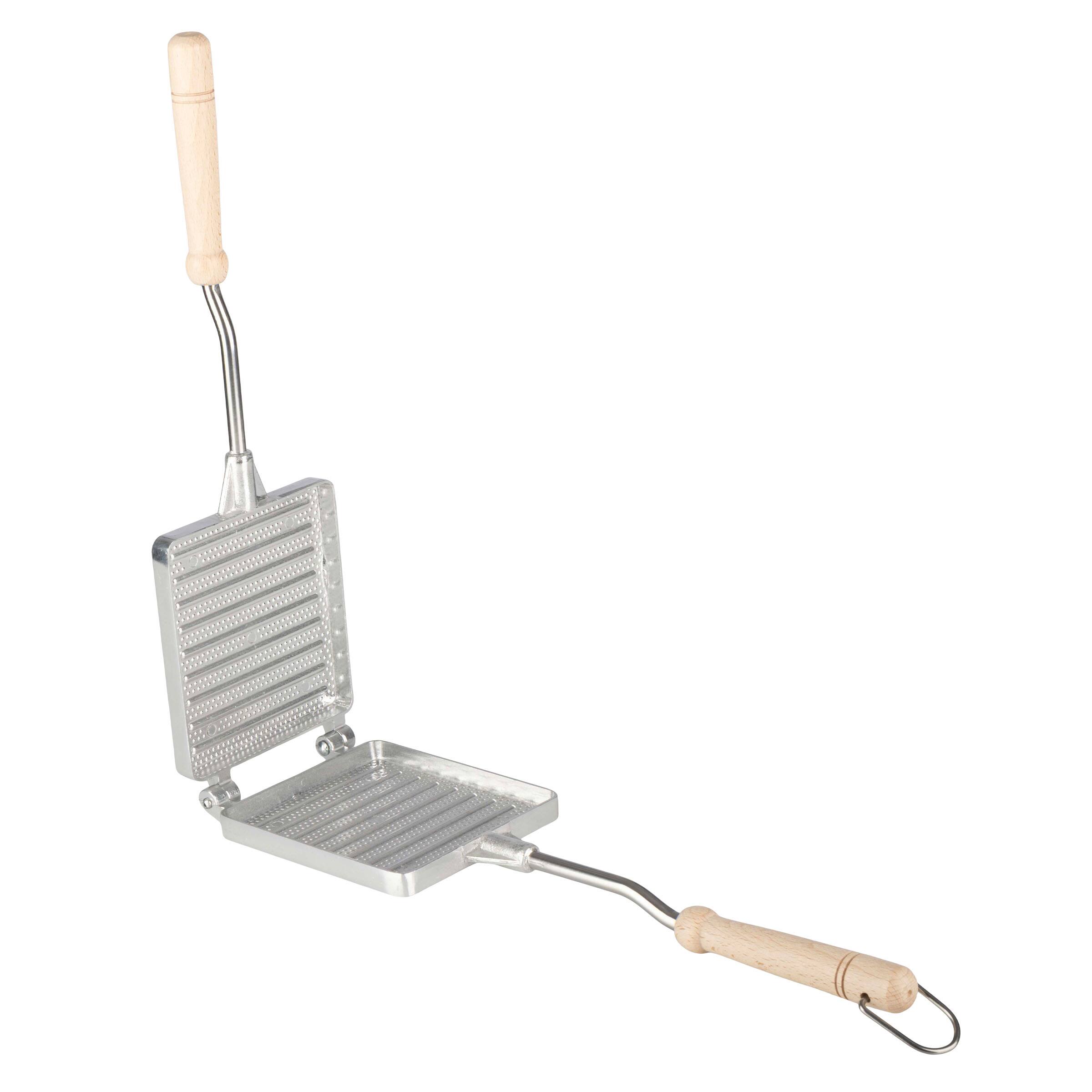 Alt View 2. Kings County Tools - 10-Inch Sandwich Maker Press - Silver and Brown.