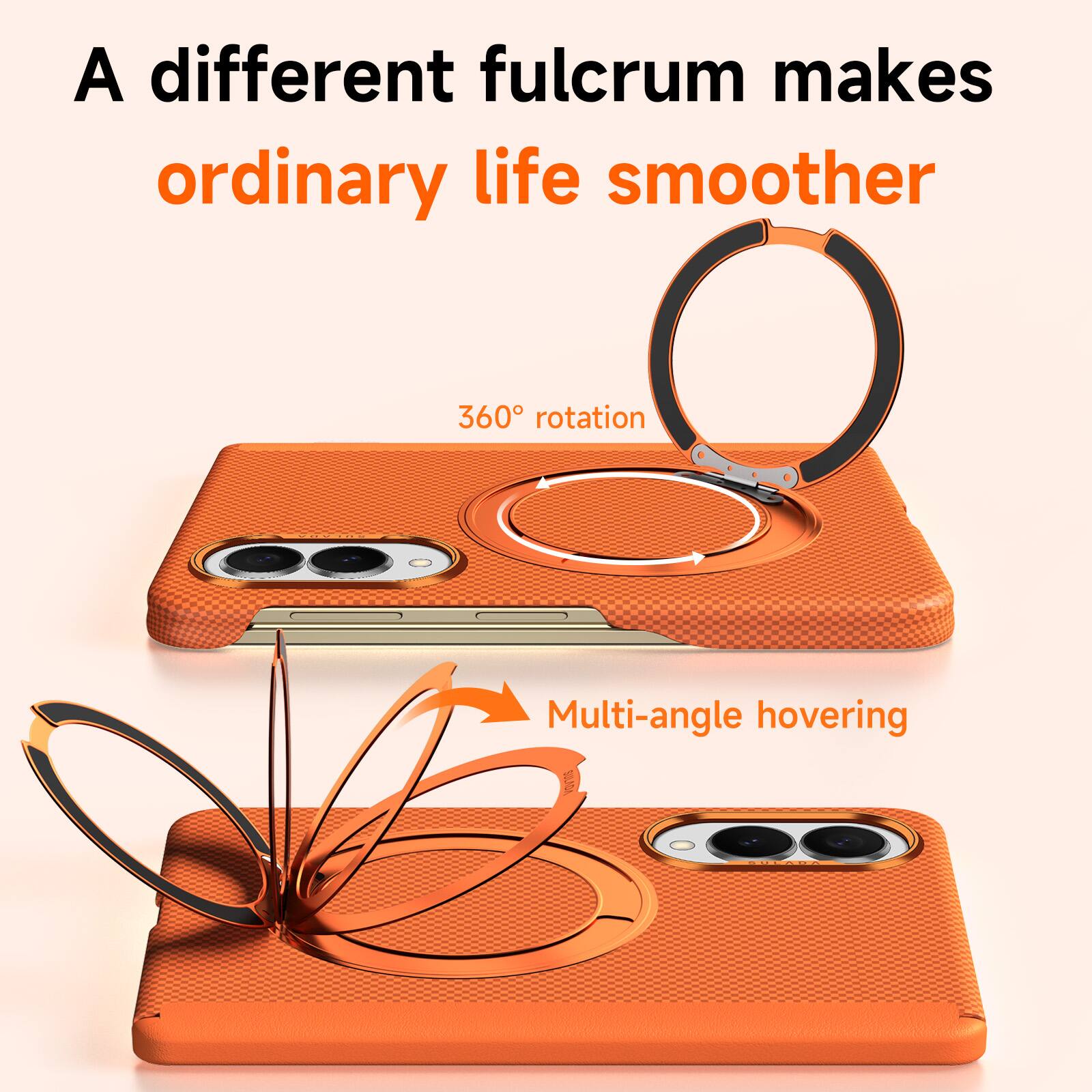 A different fulcrum makes ordinary life smoother  
360° rotation  
Multi-angle hovering