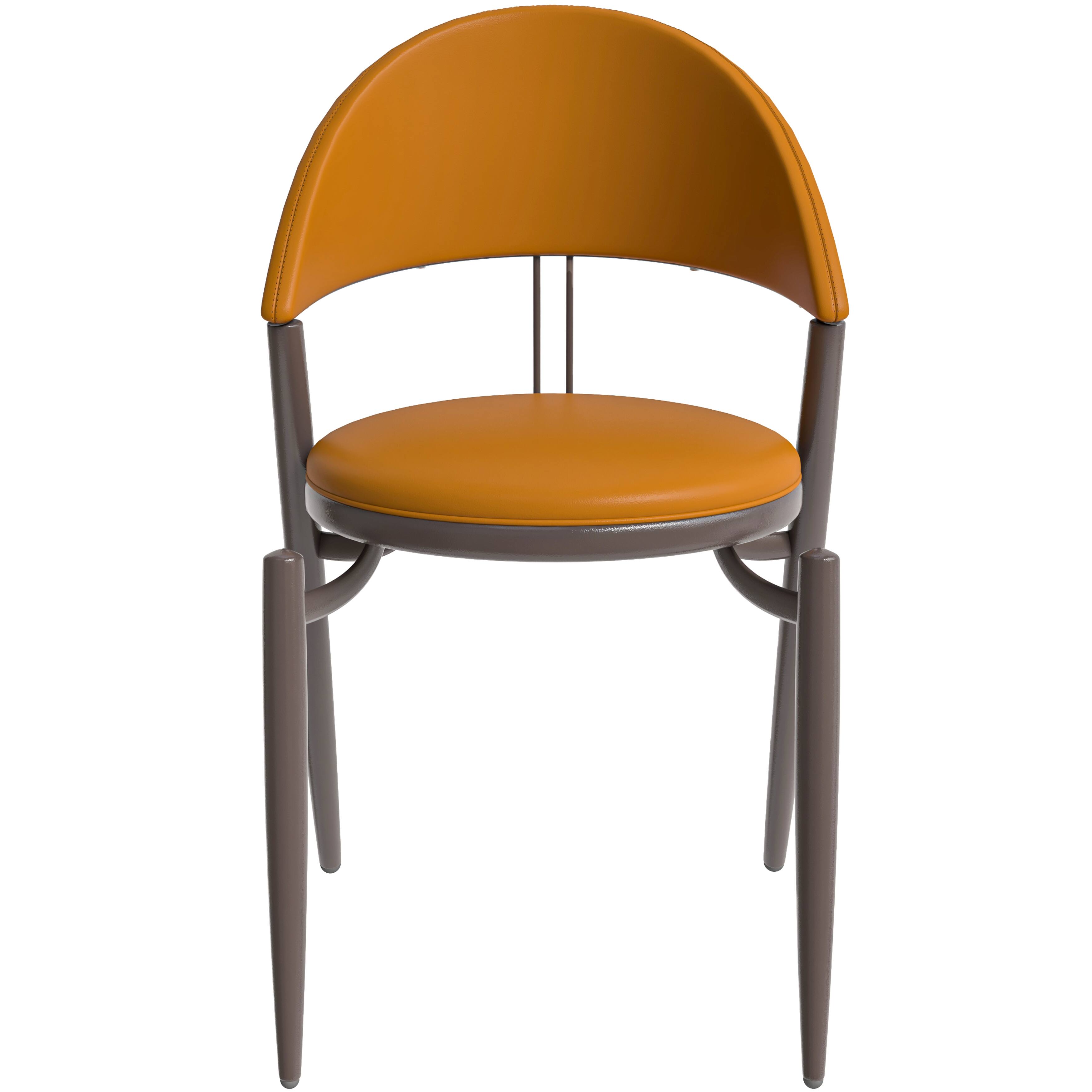 Alt View 2. LeisureMod - Venice 2-PCS Upholstered Leather Accent Chair for Dining Room & Kitchen - Light Brown.