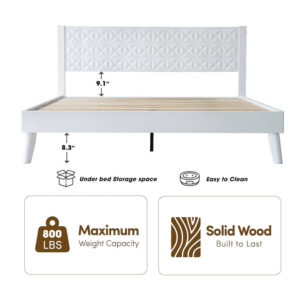 9.1" 8.3" Under bed Storage space Easy to Clean 800 Maximum LBS Weight Capacity Solid Wood Built to Last