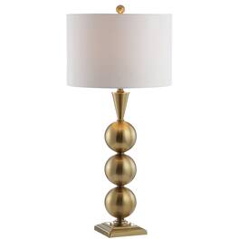 Jonathan Y - Mackenzie 33" Metal LED Table Lamp, Brass - Brass Gold