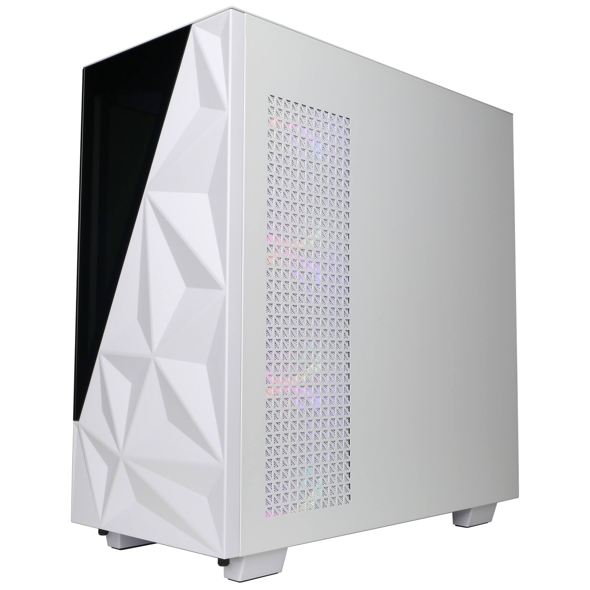 Alt View 4. CyberPowerPC - Gaming Desktop - AMD Ryzen 7 9700X - NVIDIA GeForce RTX 5060 Ti 8GB - 16GB DDR5 - 1TB PCIe 4.0 SSD - White.