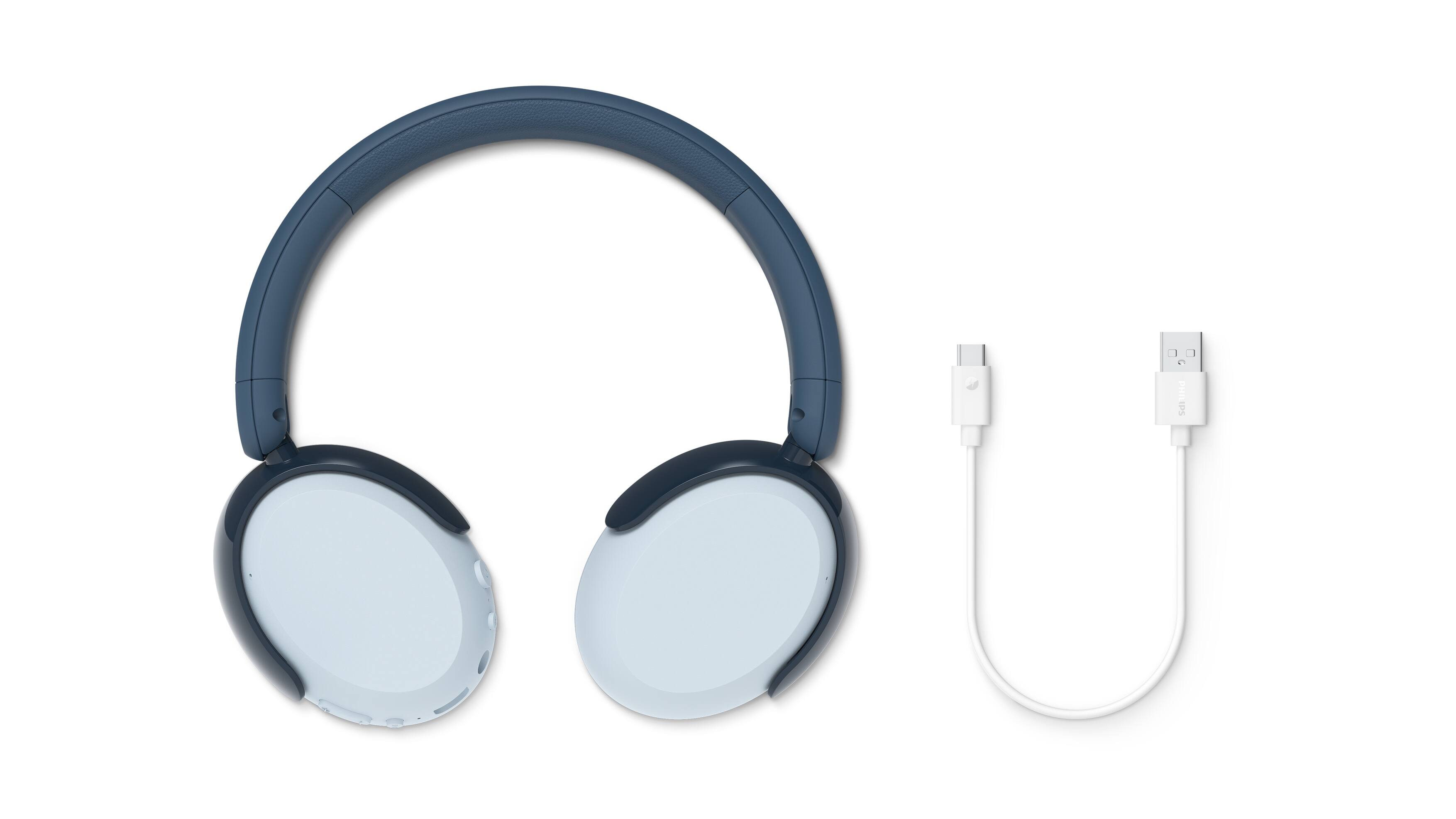 Angle. Philips - TAK5500 Kids Wireless Over-Ear Bluetooth Headphones with Active Noise Canceling, 85dB Volume Limit, Audio Sharing - Real Teal.