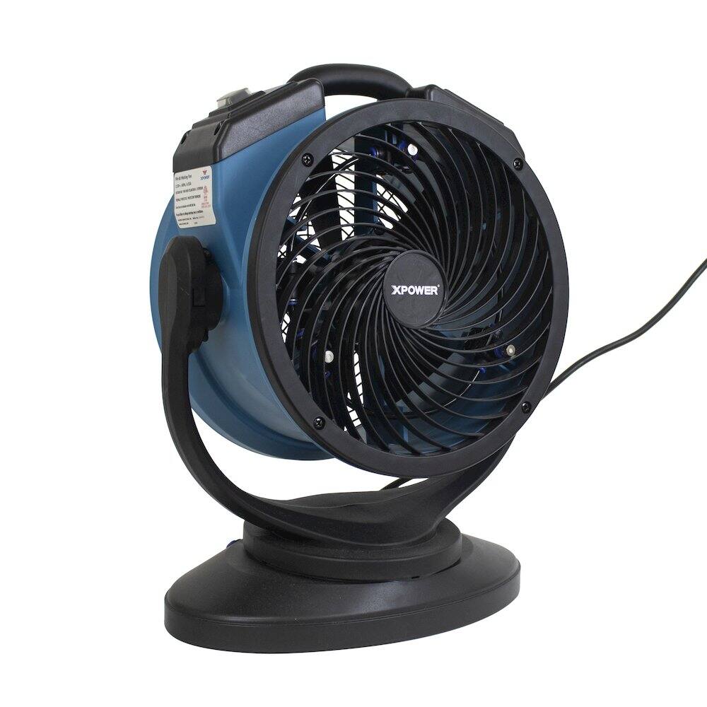 Front. XPOWER - Oscillating Portable 3 Speed Outdoor Cooling Misting Fan - Blue.