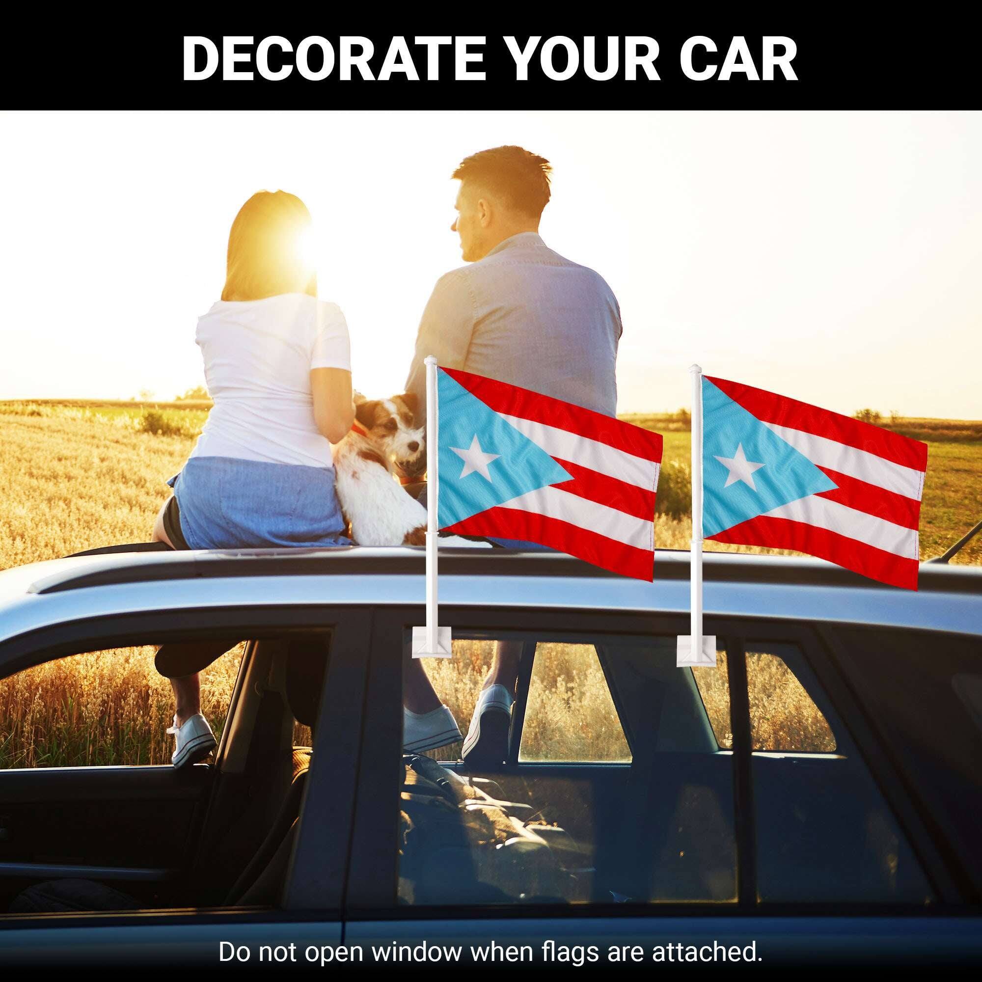 DECORATE YOUR CAR

Do not open window when flags are attached.