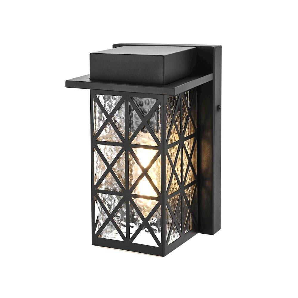 Angle. Elegant Lighting - Wildey 7 inch Outdoor Pendant in Black - Black.