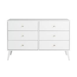 Prepac - Milo Mid Century Modern 6-drawer Dresser - White