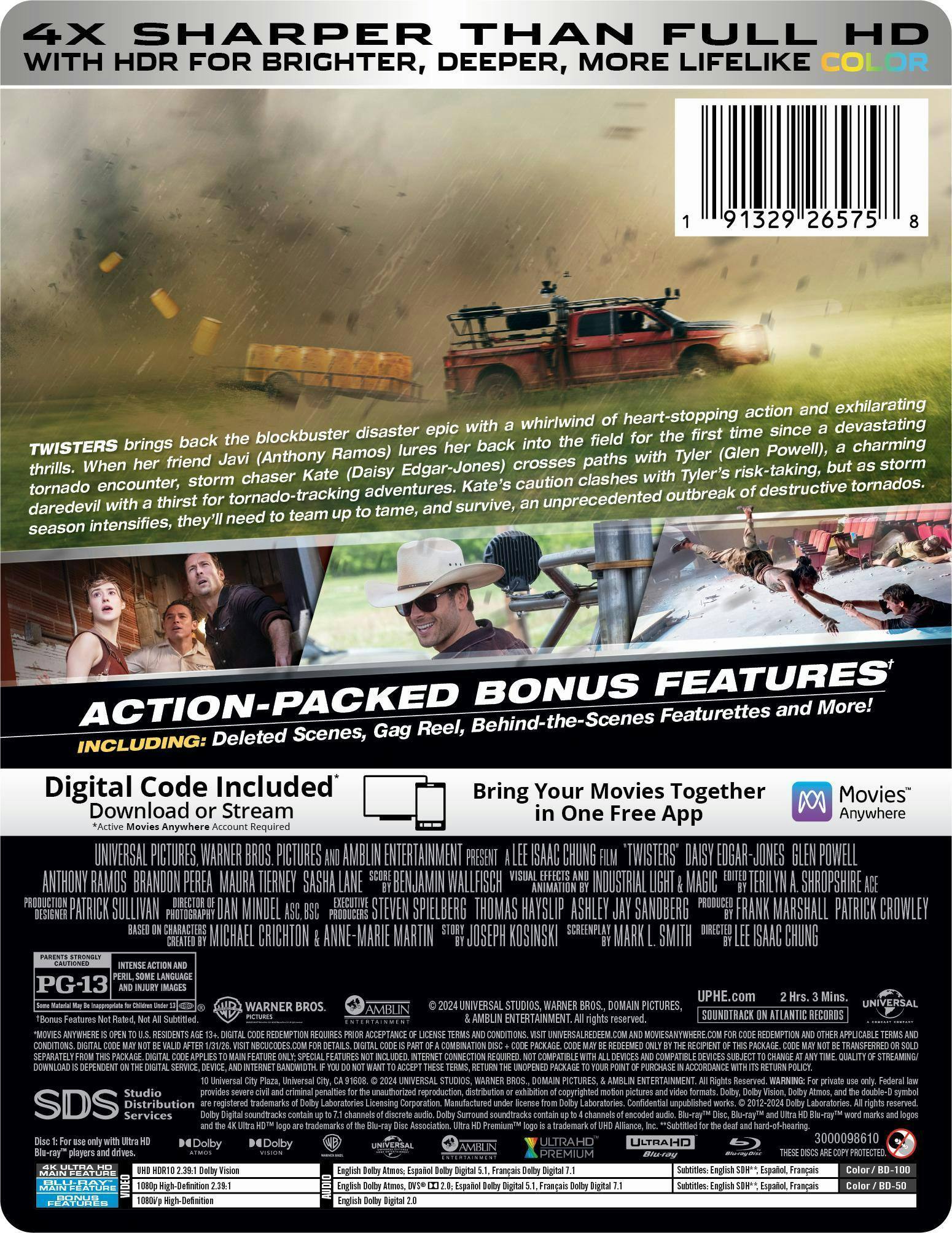 Back. Twisters - Limited Edition Steelbook (4K Ultra HD + Blu-ray + Digital) [UHD].
