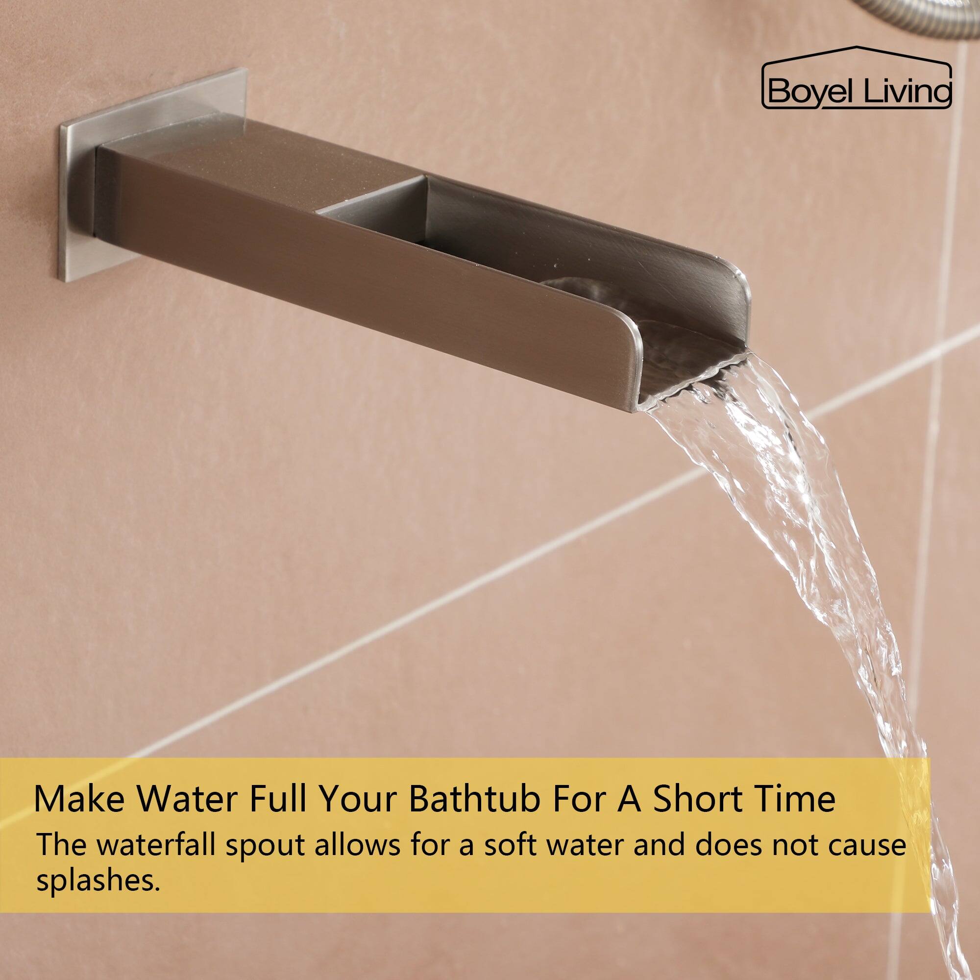 Boyel Living
Make Water Full Your Bathtub For A Short Time
The waterfall spout allows for a soft water and does not cause splashes.