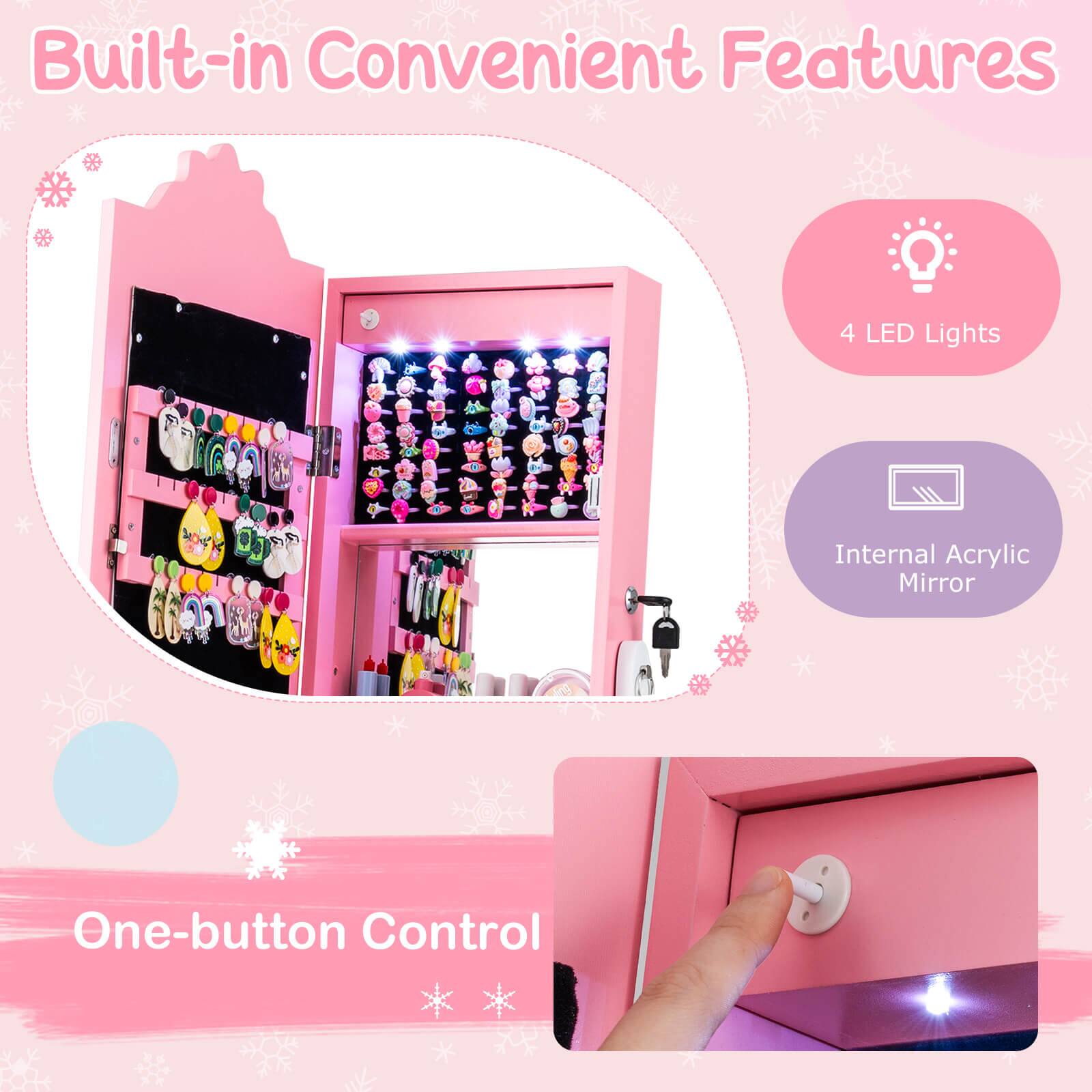 Built-in Convenient Features

- 4 LED Lights
- Internal Acrylic Mirror
- One-button Control