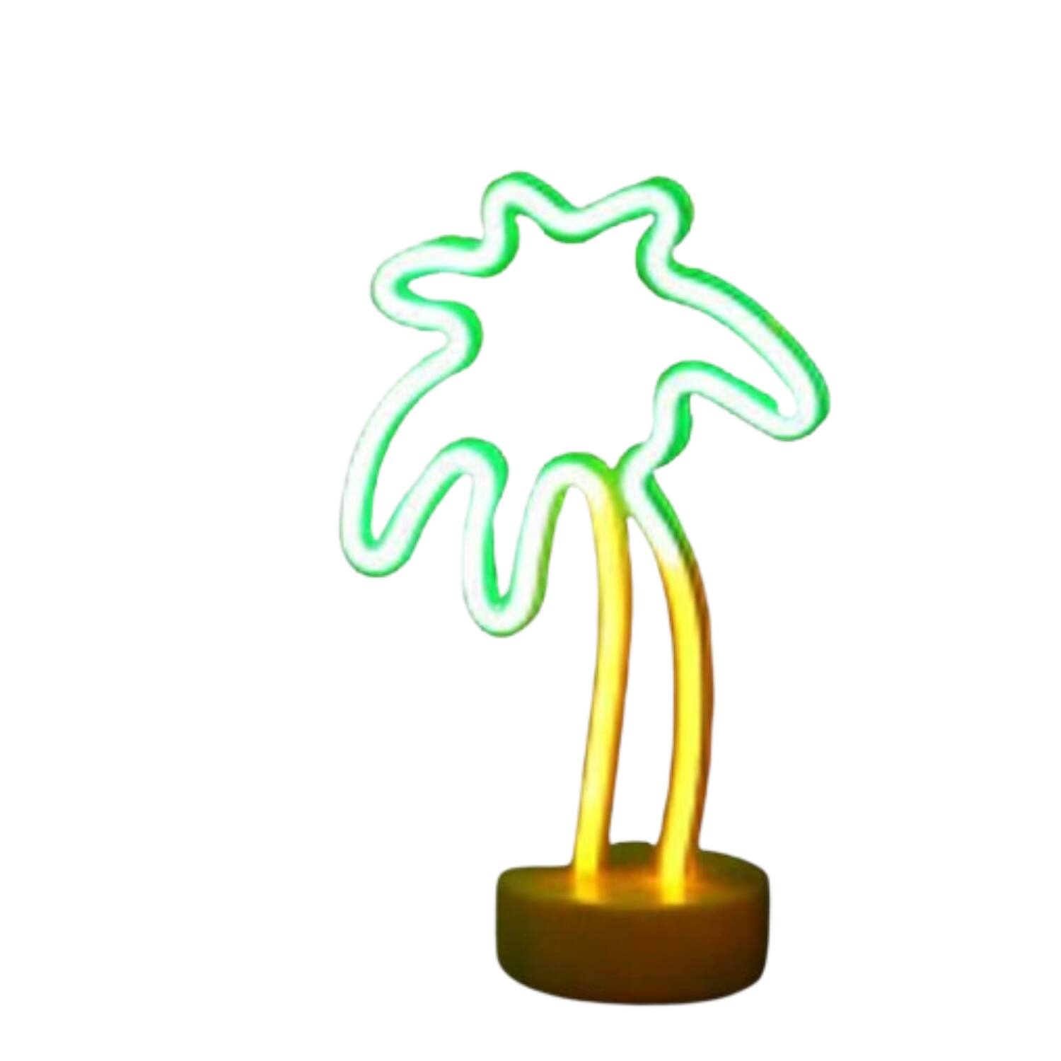 Front. Stock Preferred - Tropical Nights Neon Deco Lights with Remote - Palm Tree.