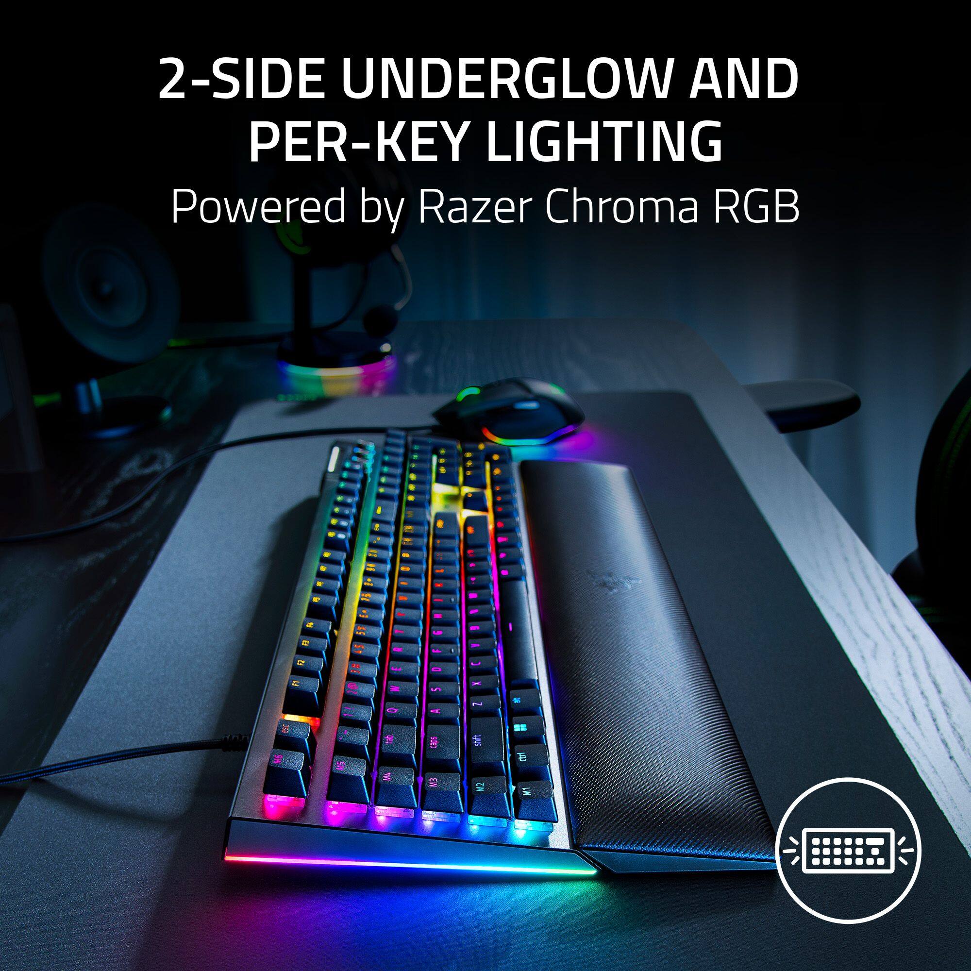 2-SIDE UNDERGLOW AND PER-KEY LIGHTING Powered by Razer Chroma RGB.