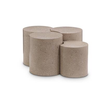 Front. Meridian Furniture - Dimple Taupe Coffee Table - Grey.